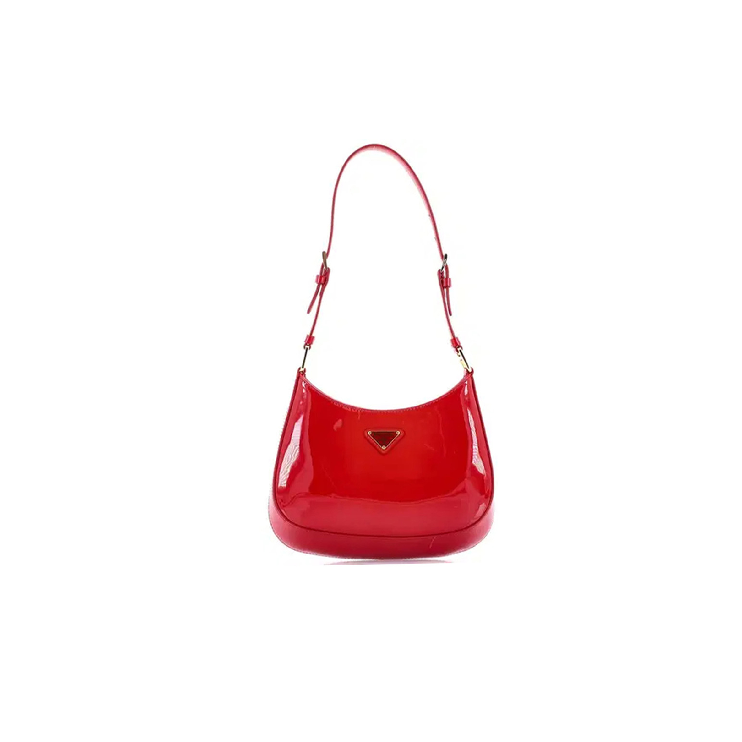 PRADA PATENT LEATHER CLEO UNDERARM BAG CROSSBODY BAG 1BC169 (22*18.5*4.5cm)